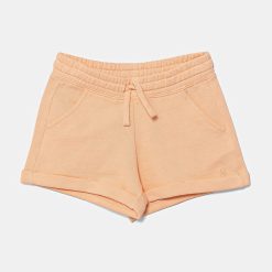 United Colors of Benetton pantaloni scurți din bumbac pentru copii culoarea portocaliu