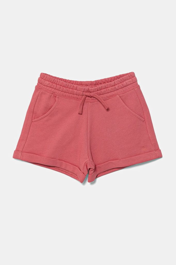 United Colors of Benetton pantaloni scurți din bumbac pentru copii culoarea roz