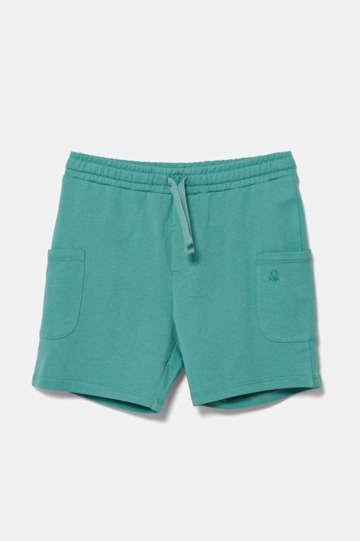 United Colors of Benetton pantaloni scurți din bumbac pentru copii culoarea turcoaz