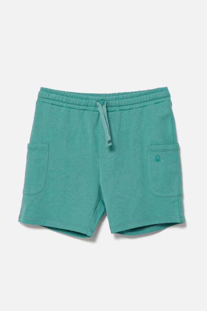 United Colors of Benetton pantaloni scurți din bumbac pentru copii culoarea turcoaz