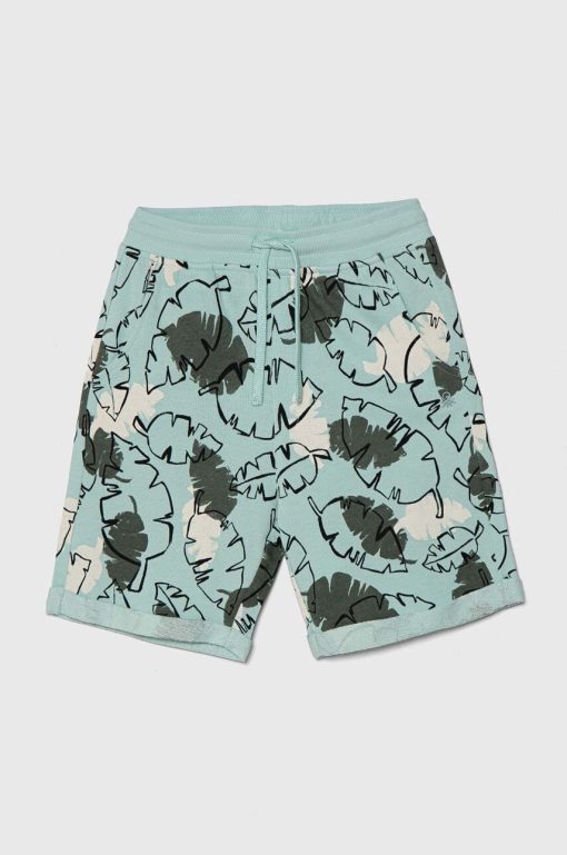 United Colors of Benetton pantaloni scurți din bumbac pentru copii culoarea turcoaz