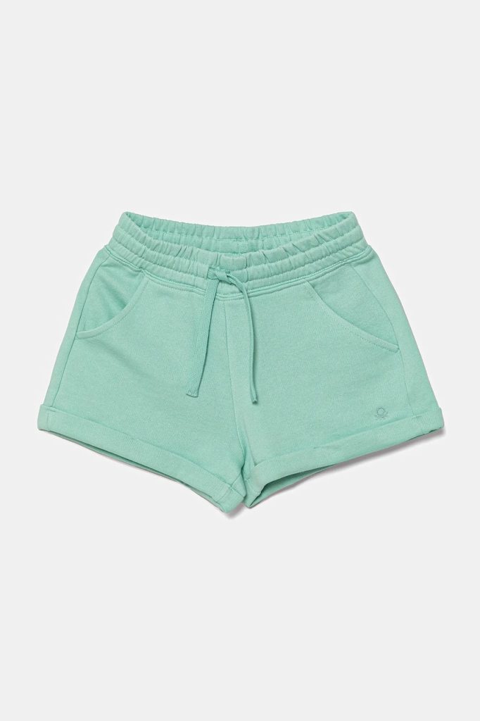 United Colors of Benetton pantaloni scurți din bumbac pentru copii culoarea turcoaz