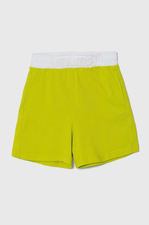 United Colors of Benetton pantaloni scurți din bumbac pentru copii culoarea verde