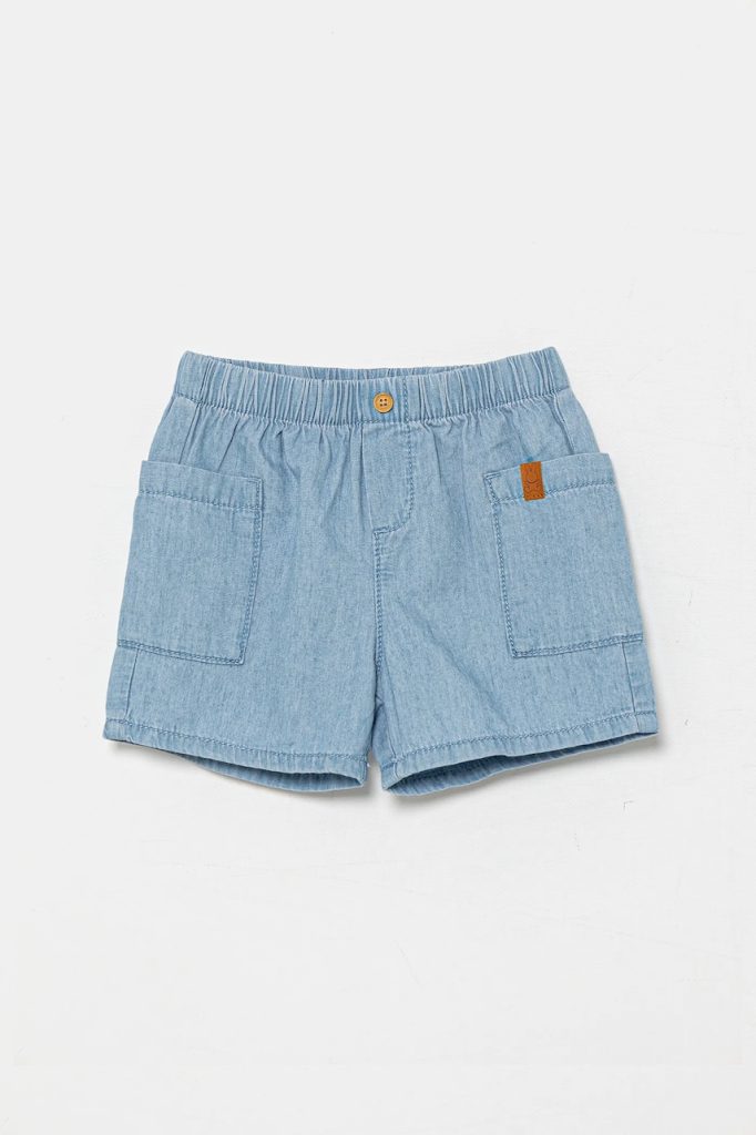 United Colors of Benetton pantaloni scurți din denim pentru bebeluși neted