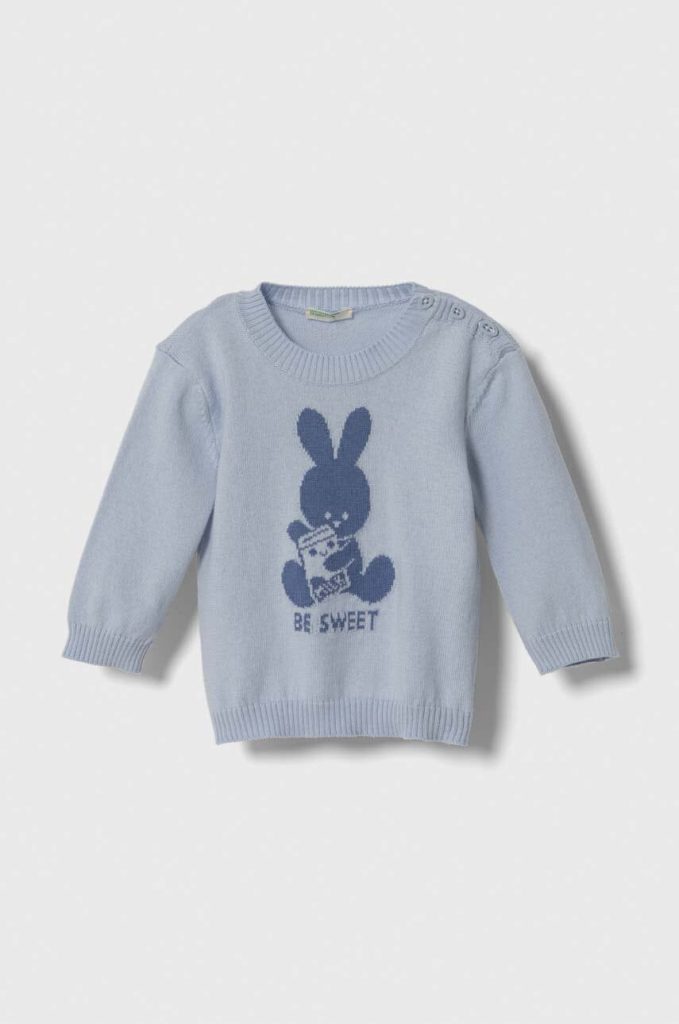 United Colors of Benetton pulover din bumbac pentru bebeluși light-Îmbrăcăminte