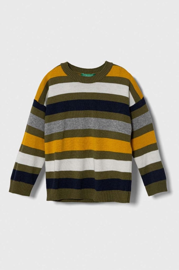 United Colors of Benetton pulover pentru copii din amestec de lana culoarea gri