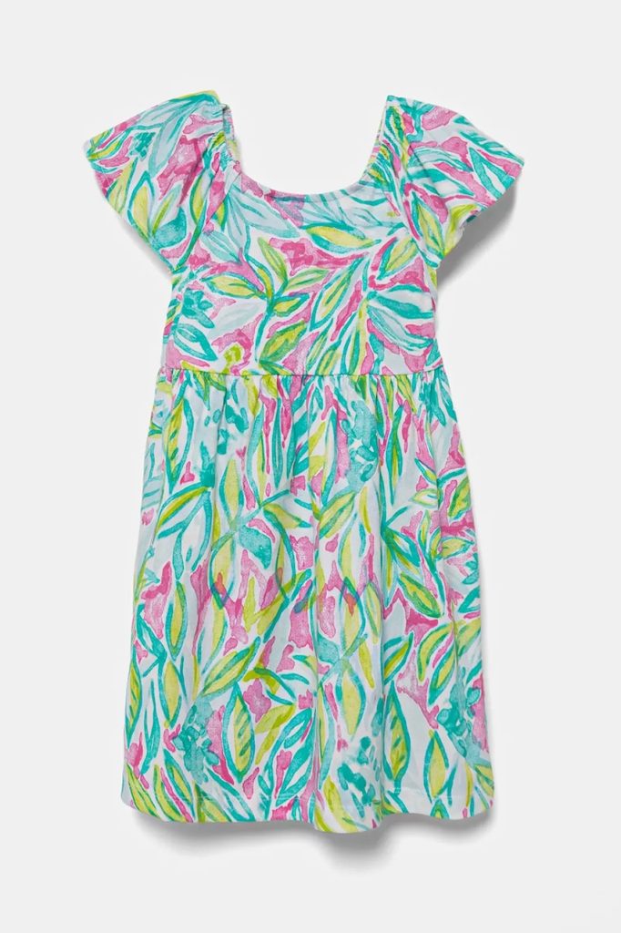 United Colors of Benetton rochie din bumbac pentru copii culoarea verde