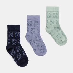United Colors of Benetton șosete bebe 3-pack culoarea bleumarin