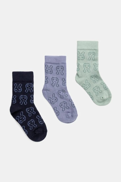 United Colors of Benetton șosete bebe 3-pack culoarea bleumarin