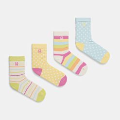 United Colors of Benetton sosete copii 4-pack culoarea galben