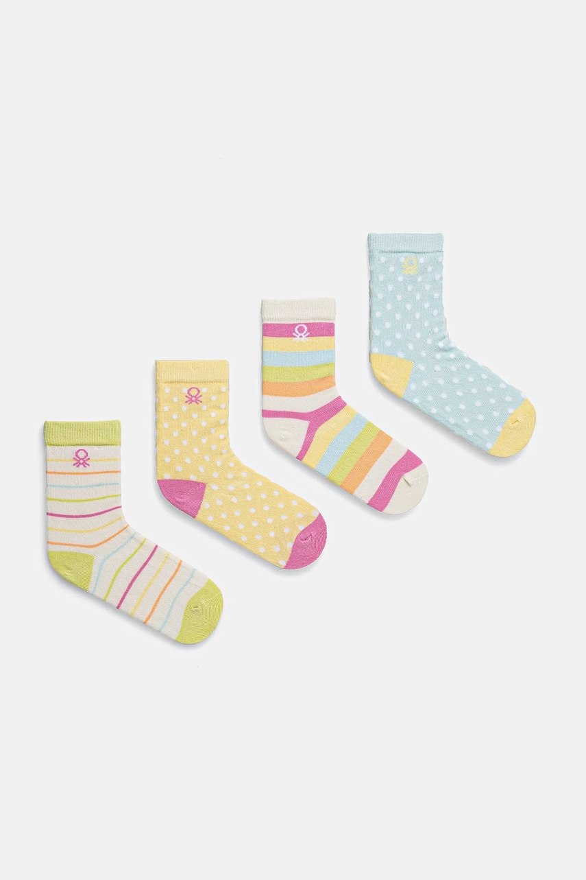 United Colors of Benetton sosete copii 4-pack culoarea galben