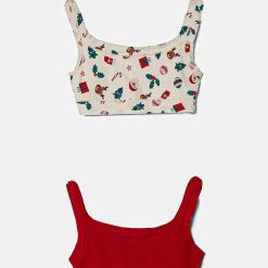 United Colors of Benetton sutien 2-pack culoarea rosu