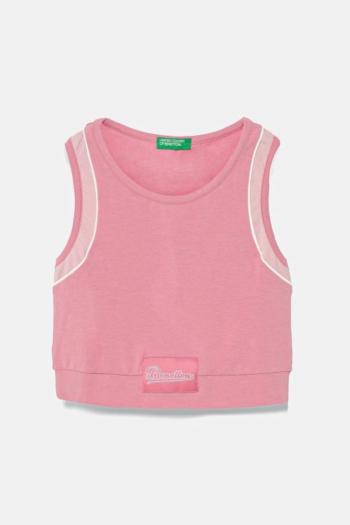 United Colors of Benetton top copii culoarea roz