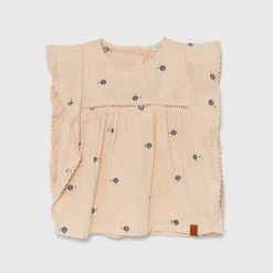 United Colors of Benetton top din bumbac pentru bebeluși culoarea bej-Îmbrăcăminte