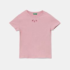 United Colors of Benetton tricou copii culoarea roz