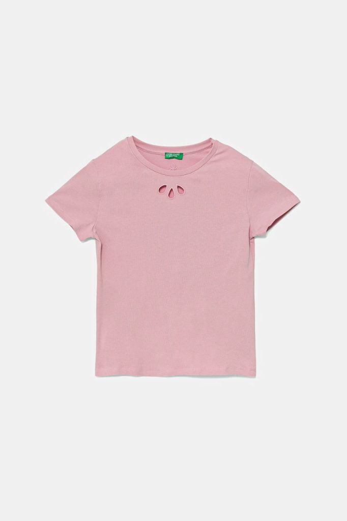 United Colors of Benetton tricou copii culoarea roz