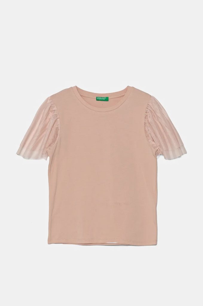 United Colors of Benetton tricou copii culoarea roz