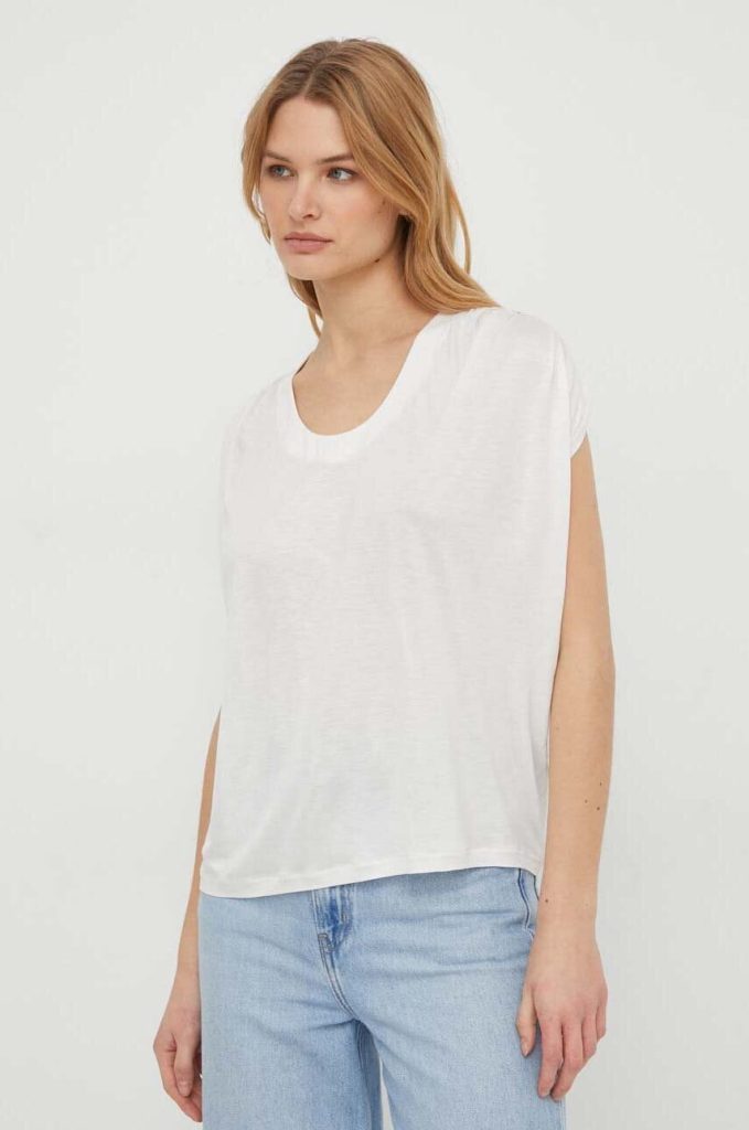 United Colors of Benetton tricou culoarea bej-Tricouri