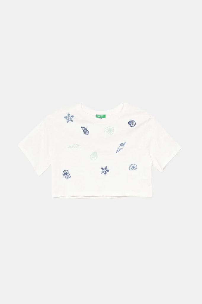 United Colors of Benetton tricou de bumbac pentru copii culoarea alb