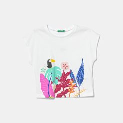 United Colors of Benetton tricou de bumbac pentru copii culoarea alb
