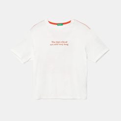 United Colors of Benetton tricou de bumbac pentru copii culoarea alb