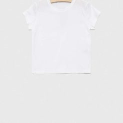 United Colors of Benetton tricou de bumbac pentru copii culoarea alb