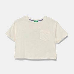 United Colors of Benetton tricou de bumbac pentru copii culoarea bej