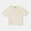 United Colors of Benetton tricou de bumbac pentru copii culoarea bej
