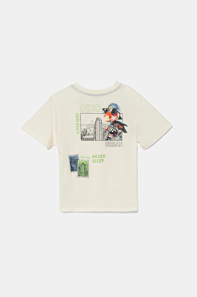 United Colors of Benetton tricou de bumbac pentru copii culoarea bej