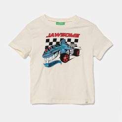 United Colors of Benetton tricou de bumbac pentru copii culoarea bej