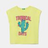 United Colors of Benetton tricou de bumbac pentru copii culoarea galben