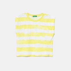 United Colors of Benetton tricou de bumbac pentru copii culoarea galben