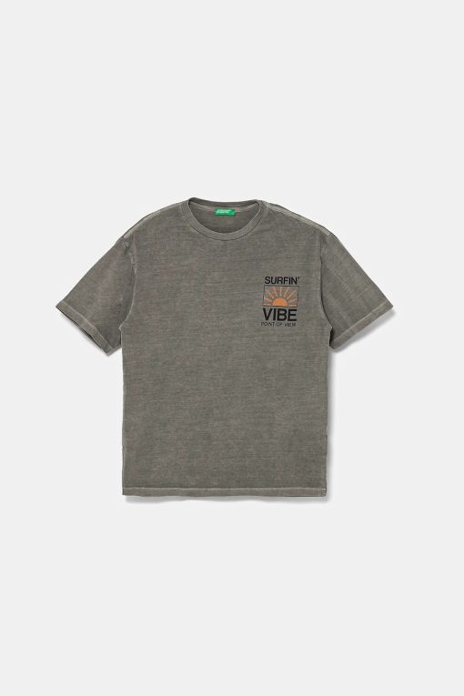 United Colors of Benetton tricou de bumbac pentru copii culoarea gri