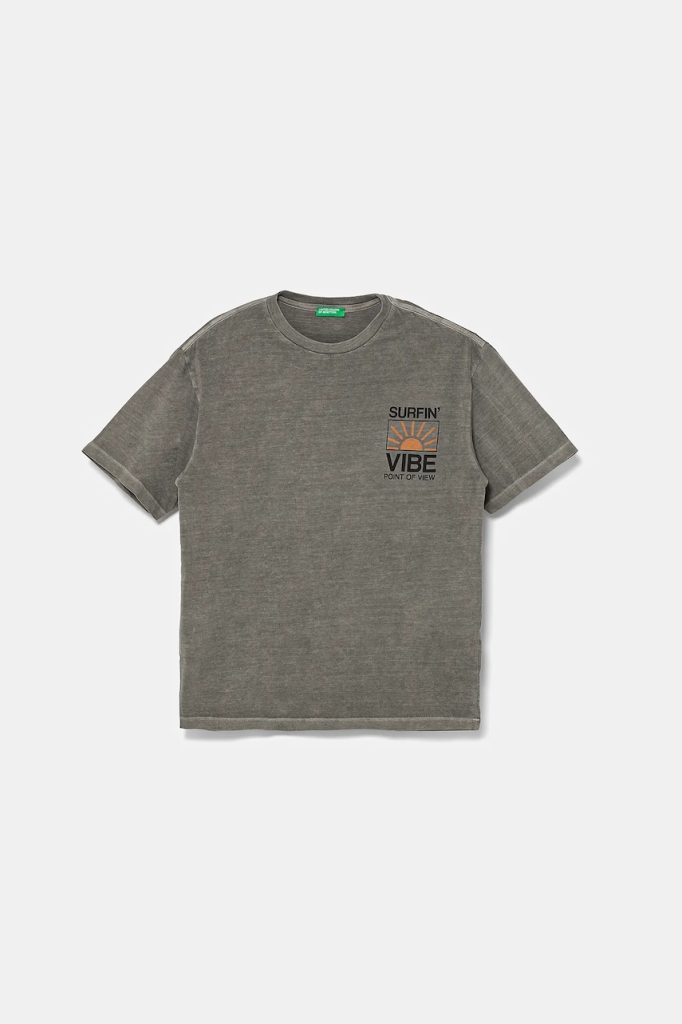 United Colors of Benetton tricou de bumbac pentru copii culoarea gri