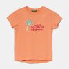 United Colors of Benetton tricou de bumbac pentru copii culoarea portocaliu