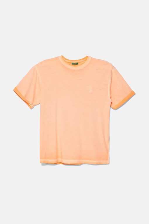 United Colors of Benetton tricou de bumbac pentru copii culoarea portocaliu