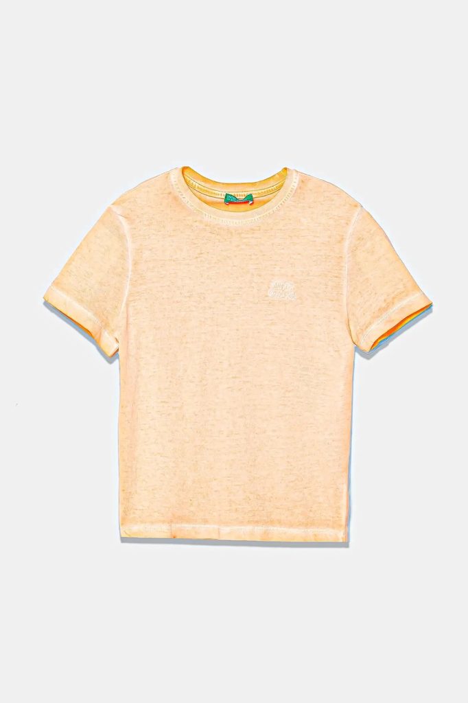 United Colors of Benetton tricou de bumbac pentru copii culoarea portocaliu