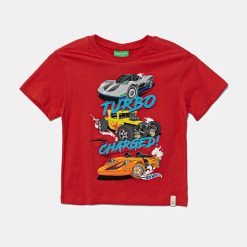 United Colors of Benetton tricou de bumbac pentru copii culoarea rosu