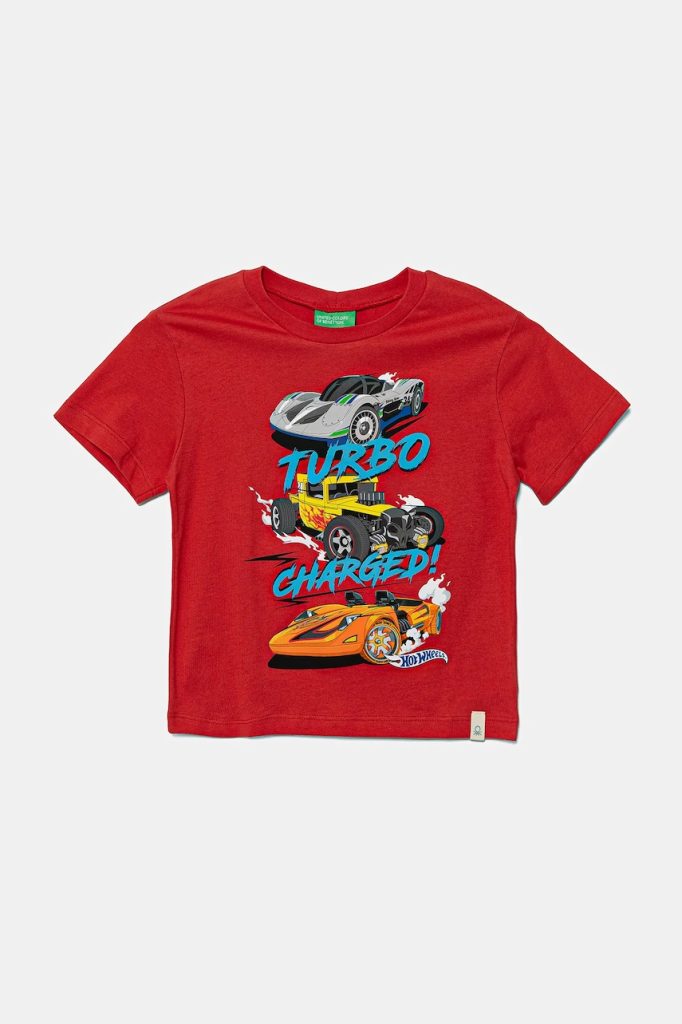 United Colors of Benetton tricou de bumbac pentru copii culoarea rosu