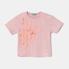United Colors of Benetton tricou de bumbac pentru copii culoarea roz