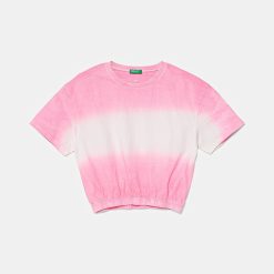 United Colors of Benetton tricou de bumbac pentru copii culoarea roz