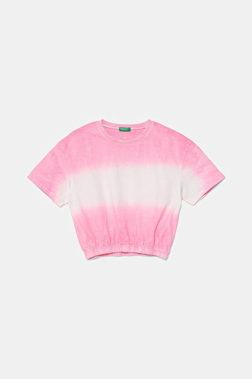United Colors of Benetton tricou de bumbac pentru copii culoarea roz