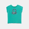 United Colors of Benetton tricou de bumbac pentru copii culoarea turcoaz