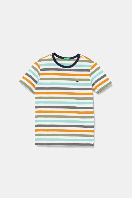 United Colors of Benetton tricou de bumbac pentru copii culoarea turcoaz