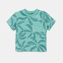 United Colors of Benetton tricou de bumbac pentru copii culoarea turcoaz
