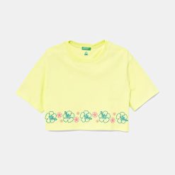 United Colors of Benetton tricou de bumbac pentru copii culoarea verde