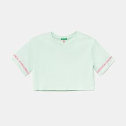 United Colors of Benetton tricou de bumbac pentru copii culoarea verde