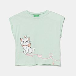 United Colors of Benetton tricou de bumbac pentru copii culoarea verde