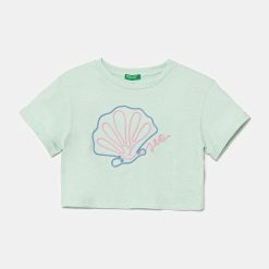 United Colors of Benetton tricou de bumbac pentru copii culoarea verde