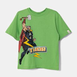 United Colors of Benetton tricou de bumbac pentru copii culoarea verde